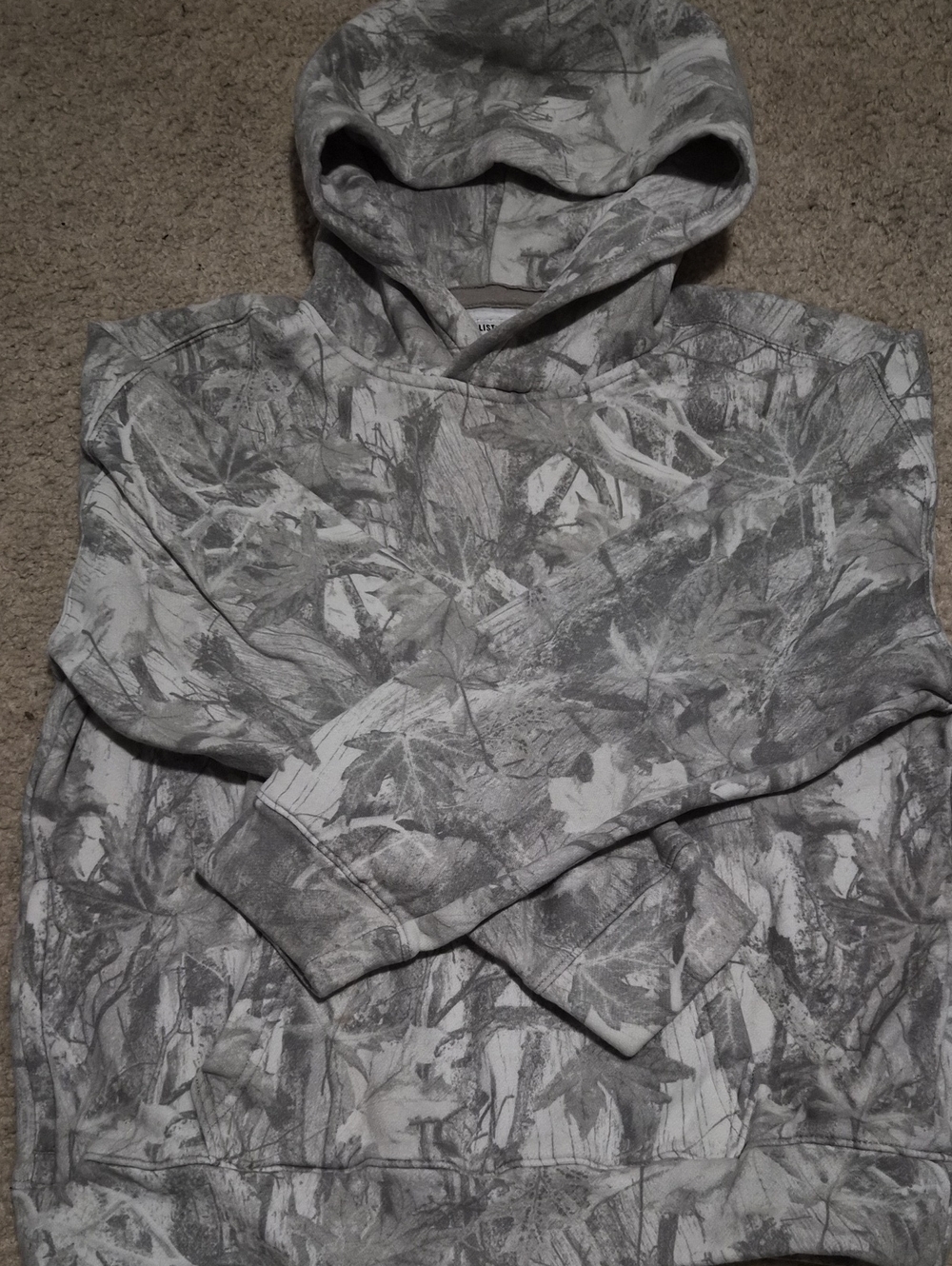 Hollister Men's(Youth) Crewneck Hoodie - Gray Camouflage